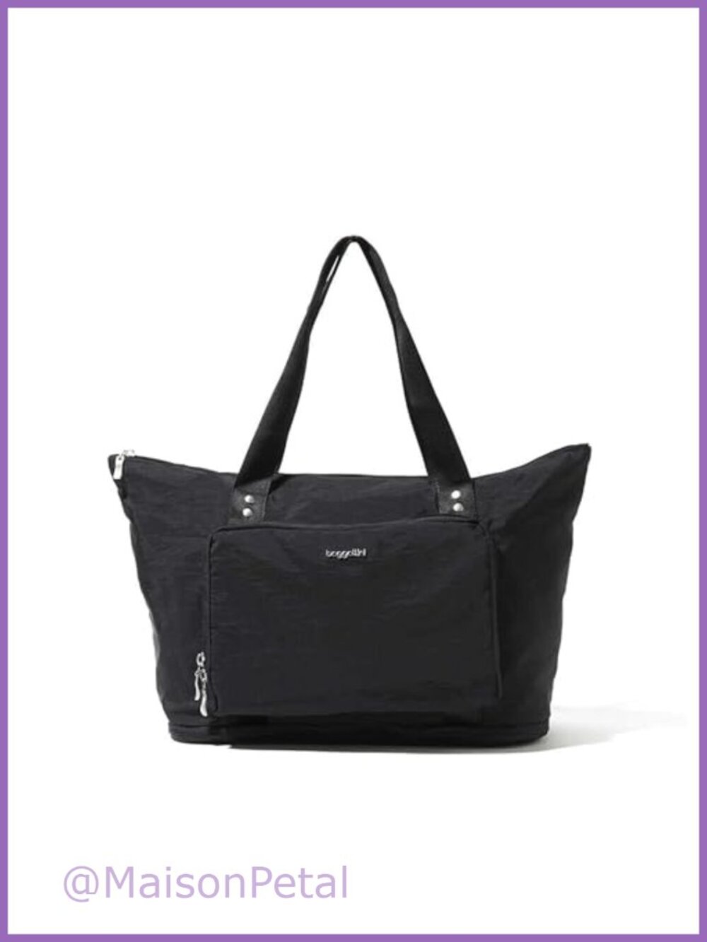 Baggallini Expandable Packable Nylon Travel Tote Weekender with Luggage Sleeve